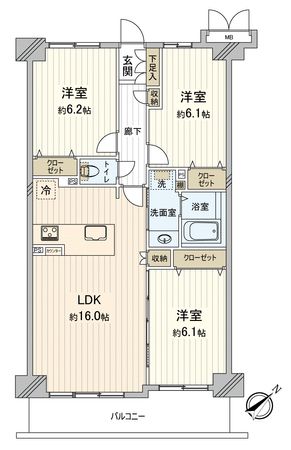 レクセルマンション鶴ヶ島 間取図(平面図)