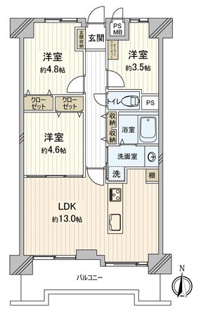 ライオンズマンション本川越第2 間取図(平面図) 間取図(平面図)