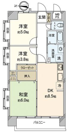 朝日プラザ本川越 間取図(平面図) 間取図(平面図)