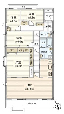 リバーサイド壱番街5号棟 間取図(平面図) 間取図(平面図)
