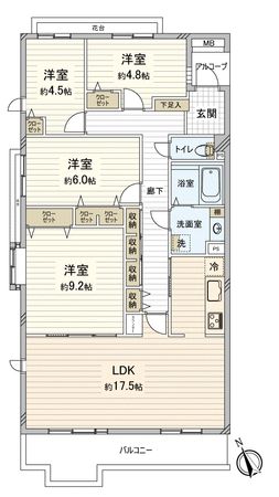 リバーサイド壱番街5号棟 間取図(平面図)