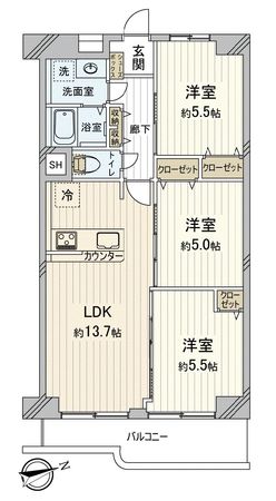 メイツ川越 間取図(平面図)