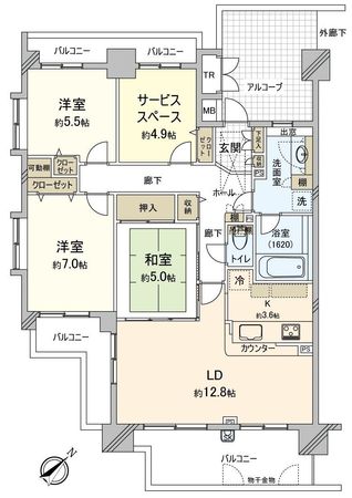 コンフォート若葉ポルカ 間取図(平面図)