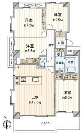 グリーンコモンズ川越 2号棟 間取図(平面図) 間取図(平面図)