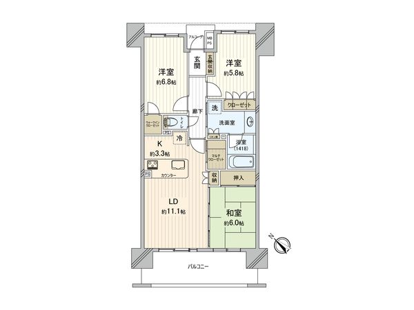 レクセルプラザ若葉 間取図(平面図) レクセルプラザ若葉 間取図(平面図)