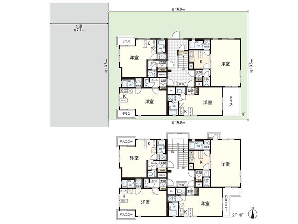 川越市六軒町2丁目 一棟マンション(アミティK) 間取図(平面図) 間取図(平面図)