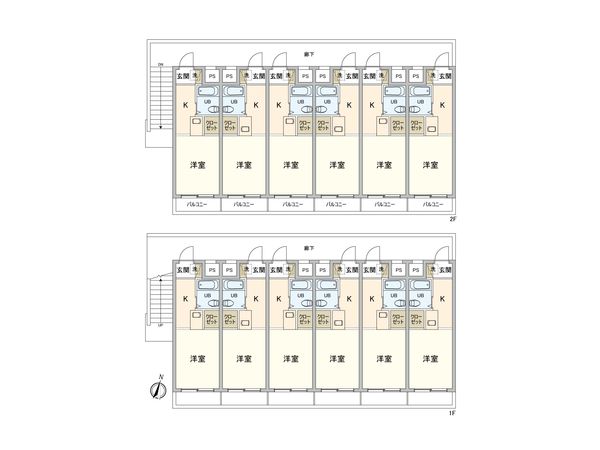 川越市南通町 アパート 間取図(平面図) 間取図(平面図)