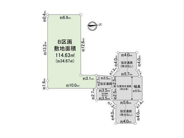 さいたま市岩槻区宮町1丁目 B区画 区画図 さいたま市岩槻区宮町1丁目 B区画 区画図