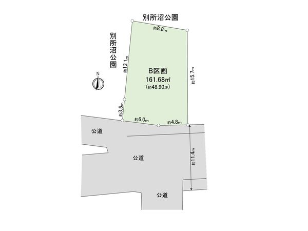 さいたま市南区別所4丁目 B区画 区画図 さいたま市南区別所4丁目 B区画 区画図