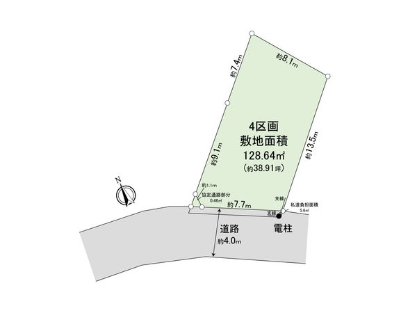 さいたま市見沼区大字中川 4区画 区画図 さいたま市見沼区大字中川 4区画 区画図