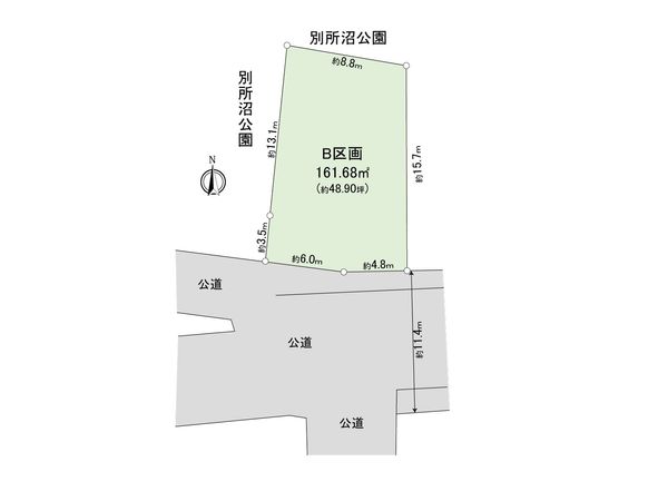 さいたま市南区別所4丁目 B区画 区画図 さいたま市南区別所4丁目 B区画 区画図