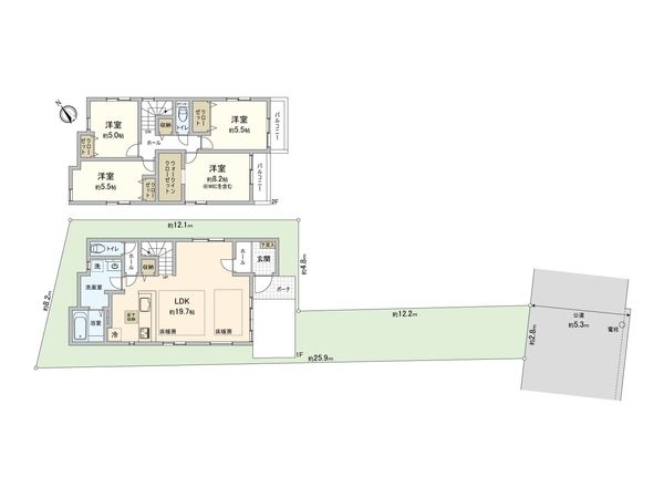 さいたま市大宮区堀の内町3丁目 1号棟 間取図(平面図) さいたま市大宮区堀の内町3丁目 1号棟 間取図(平面図)