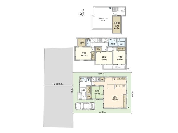 さいたま市北区吉野町2丁目 A号棟 間取図(平面図) さいたま市北区吉野町2丁目 A号棟 間取図(平面図)