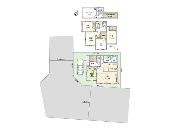 さいたま市北区吉野町2丁目 B号棟 間取図(平面図) さいたま市北区吉野町2丁目 B号棟 間取図(平面図)