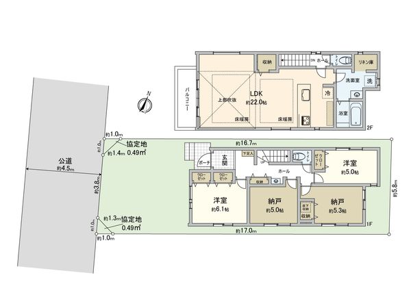 さいたま市北区土呂町1丁目 2号棟 間取図(平面図)