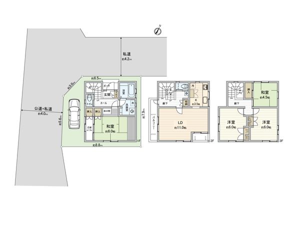 さいたま市北区宮原町3丁目 間取図(平面図) さいたま市北区宮原町3丁目 間取図(平面図)