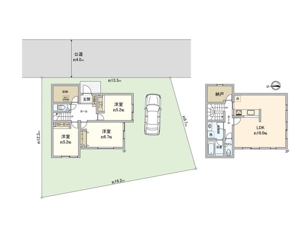 さいたま市見沼区大字中川 1号棟 間取図(平面図) さいたま市見沼区大字中川 1号棟 間取図(平面図)