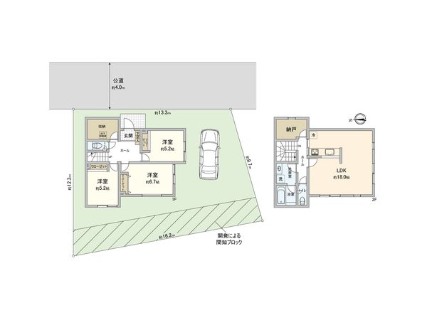 さいたま市見沼区大字中川 1号棟 間取図(平面図) さいたま市見沼区大字中川 1号棟 間取図(平面図)