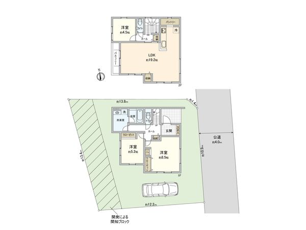 さいたま市見沼区大字中川 2号棟 間取図(平面図) さいたま市見沼区大字中川 2号棟 間取図(平面図)