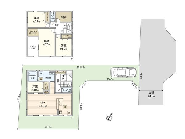 さいたま市見沼区大字南中丸 1号棟 間取図(平面図) さいたま市見沼区大字南中丸 1号棟 間取図(平面図)