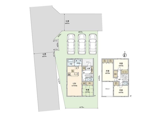 さいたま市西区大字飯田新田 10号棟 間取図(平面図) さいたま市西区大字飯田新田 10号棟 間取図(平面図)