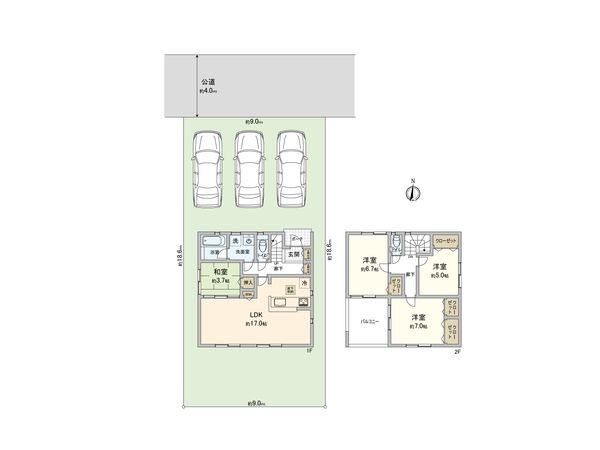さいたま市西区大字飯田新田 8号棟 間取図(平面図) さいたま市西区大字飯田新田 8号棟 間取図(平面図)