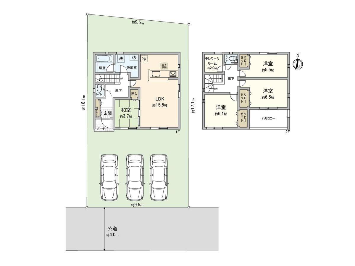 さいたま市西区大字飯田新田 4号棟 間取図(平面図) 間取図(平面図)