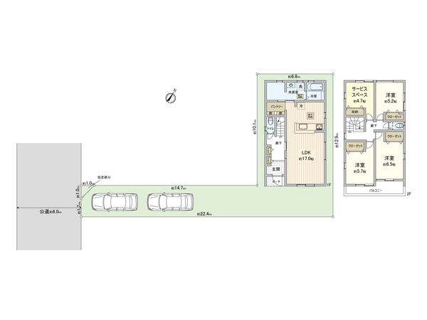 さいたま市北区吉野町2丁目 5号棟 間取図(平面図) さいたま市北区吉野町2丁目 5号棟 間取図(平面図)