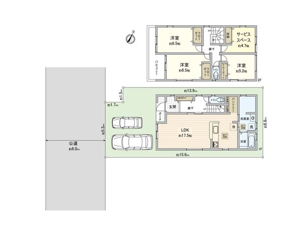 さいたま市北区吉野町2丁目 2号棟 間取図(平面図) さいたま市北区吉野町2丁目 2号棟 間取図(平面図)