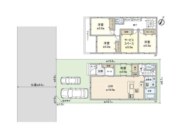 さいたま市北区吉野町2丁目 1号棟 間取図(平面図) さいたま市北区吉野町2丁目 1号棟 間取図(平面図)