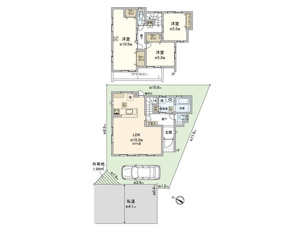 さいたま市大宮区堀の内町2丁目 3号棟 間取図(平面図)