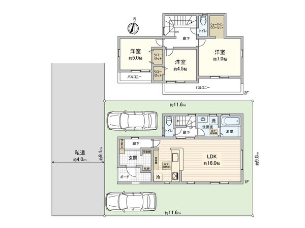 さいたま市岩槻区城南1丁目 間取図(平面図) さいたま市岩槻区城南1丁目 間取図(平面図)