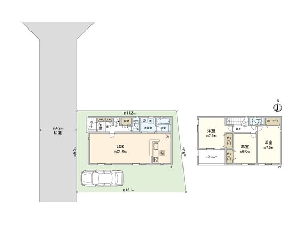 さいたま市見沼区大字蓮沼 1号棟 間取図(平面図) さいたま市見沼区大字蓮沼 1号棟 間取図(平面図)