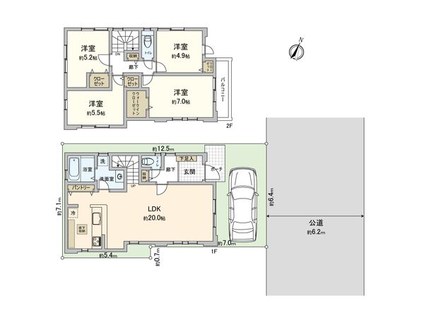 さいたま市大宮区上小町 1号棟 間取図(平面図) さいたま市大宮区上小町 1号棟 間取図(平面図)
