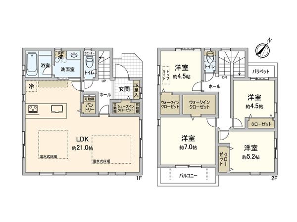 さいたま市大宮区堀の内町3丁目 A号棟 間取図(平面図) さいたま市大宮区堀の内町3丁目 A号棟 間取図(平面図)