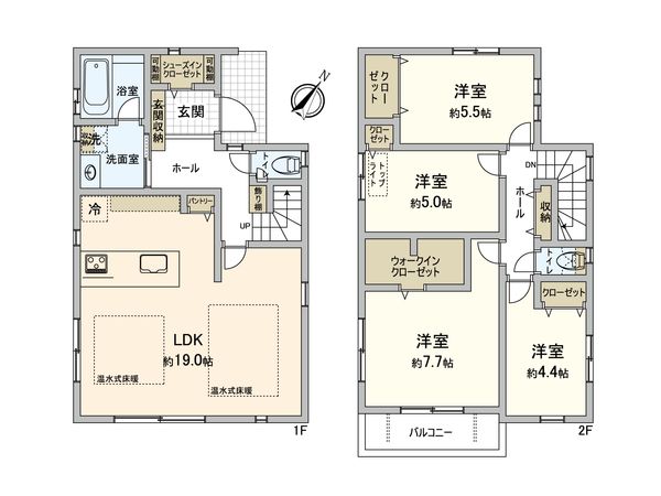 さいたま市大宮区堀の内町3丁目 B号棟 間取図(平面図) さいたま市大宮区堀の内町3丁目 B号棟 間取図(平面図)