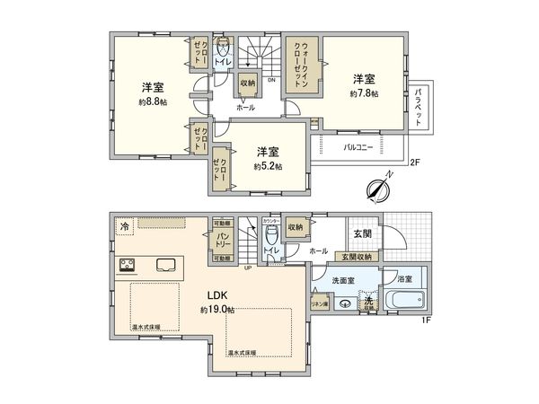 さいたま市大宮区堀の内町3丁目 C号棟 間取図(平面図) さいたま市大宮区堀の内町3丁目 C号棟 間取図(平面図)