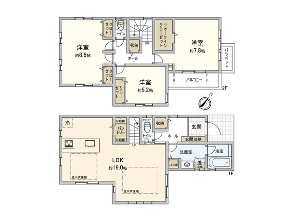 さいたま市大宮区堀の内町3丁目 C号棟 間取図(平面図)