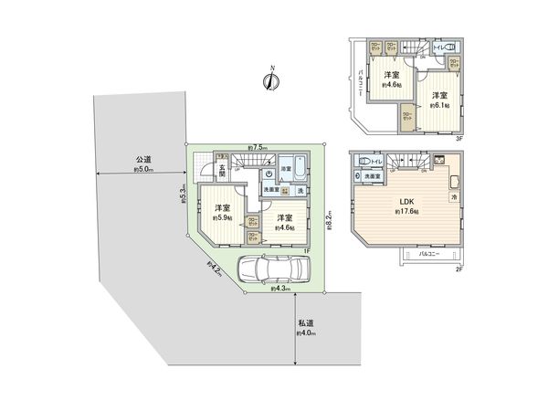 さいたま市北区櫛引町2丁目 2号棟 間取図(平面図) さいたま市北区櫛引町2丁目 2号棟 間取図(平面図)