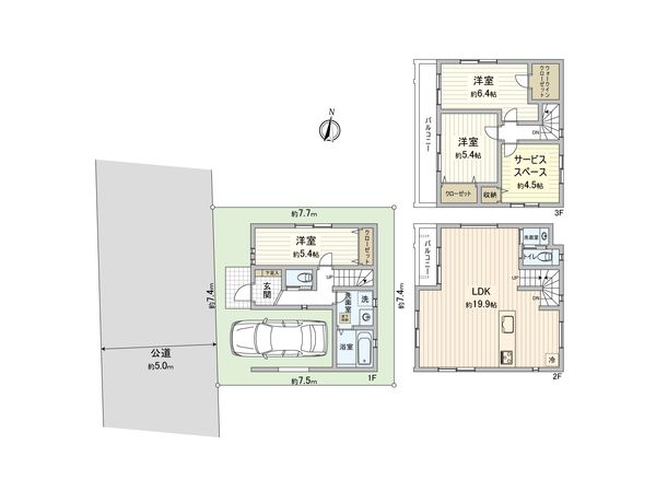 さいたま市北区櫛引町2丁目 1号棟 間取図(平面図) さいたま市北区櫛引町2丁目 1号棟 間取図(平面図)