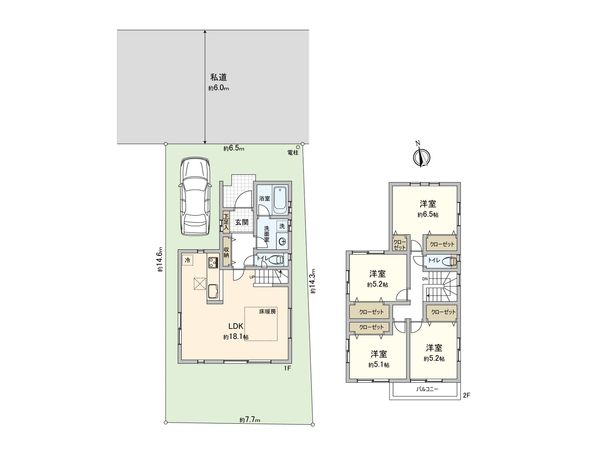 さいたま市西区大字西遊馬 H号棟 間取図(平面図) さいたま市西区大字西遊馬 H号棟 間取図(平面図)