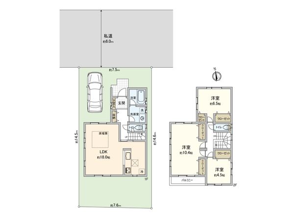 さいたま市西区大字西遊馬 I号棟 間取図(平面図) さいたま市西区大字西遊馬 I号棟 間取図(平面図)