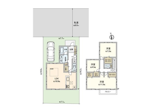 さいたま市西区大字西遊馬 L号棟 間取図(平面図) さいたま市西区大字西遊馬 L号棟 間取図(平面図)