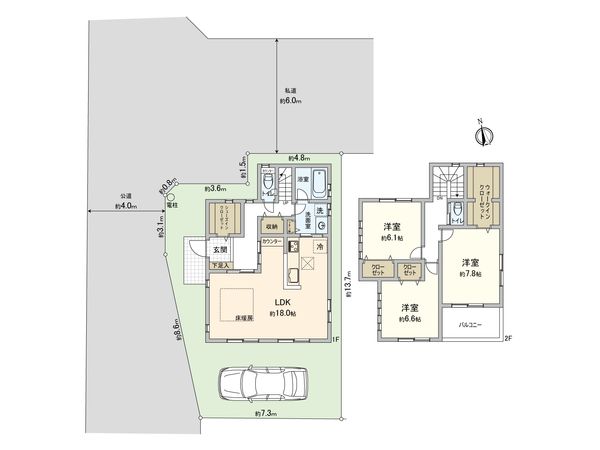 さいたま市西区大字西遊馬 O号棟 間取図(平面図) さいたま市西区大字西遊馬 O号棟 間取図(平面図)