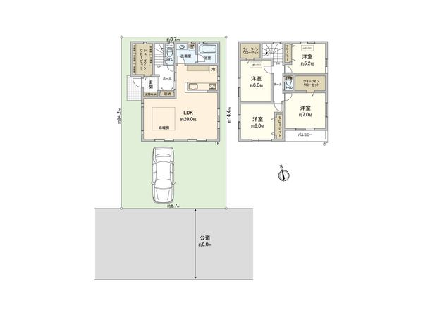 さいたま市西区大字西遊馬 B号棟 間取図(平面図) さいたま市西区大字西遊馬 B号棟 間取図(平面図)