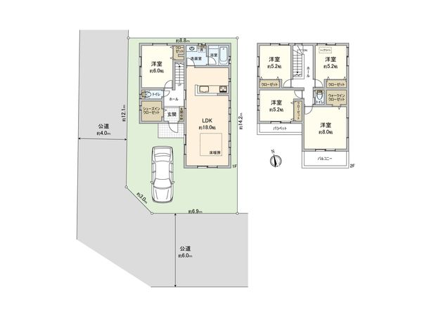 さいたま市西区大字西遊馬 A号棟 間取図(平面図) さいたま市西区大字西遊馬 A号棟 間取図(平面図)