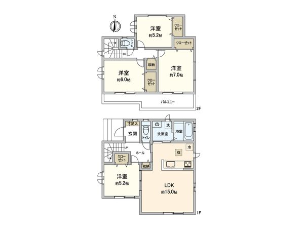 さいたま市西区大字指扇 B号棟 間取図(平面図) さいたま市西区大字指扇 B号棟 間取図(平面図)
