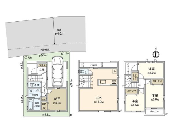 さいたま市北区盆栽町 A号棟 間取図(平面図)