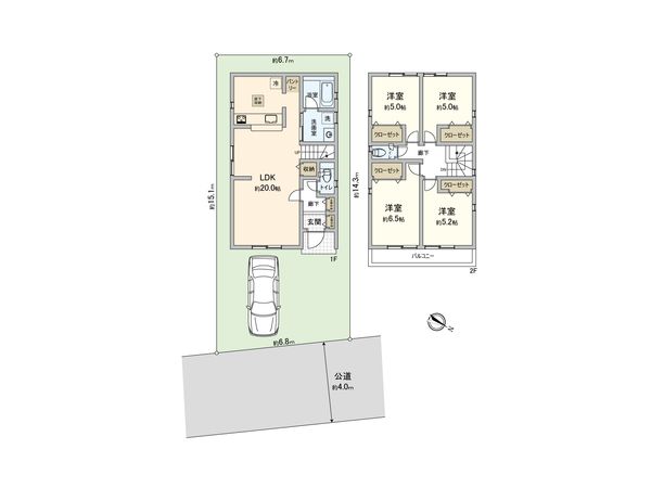 さいたま市西区大字土屋 2号棟 間取図(平面図) さいたま市西区大字土屋 2号棟 間取図(平面図)