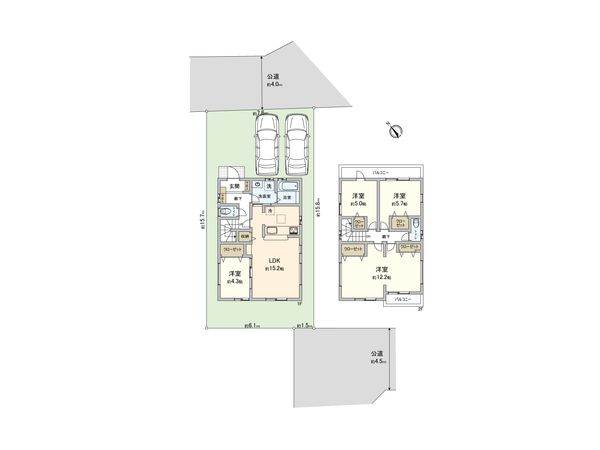 さいたま市西区大字土屋 2号棟 間取図(平面図) 間取図(平面図)